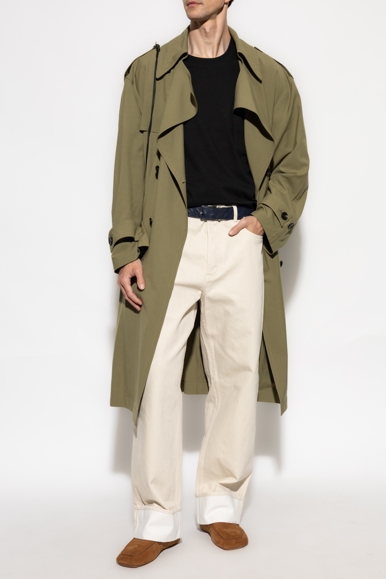 Tシャツ・カットソー [Bottega Veneta] Grey Jacket With Pocket On Th Bottega Veneta Gray Triangle Pocket Jacket Bottega Veneta